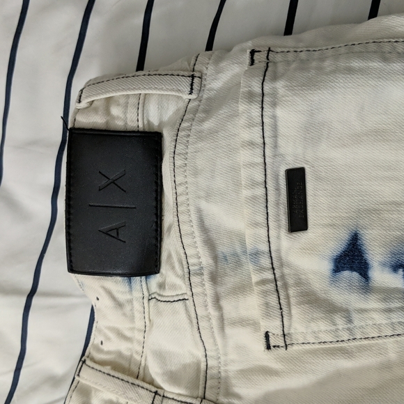 Armani Exchange J14 Skinny 29 waist white/blue jeans - Picture 4 of 5